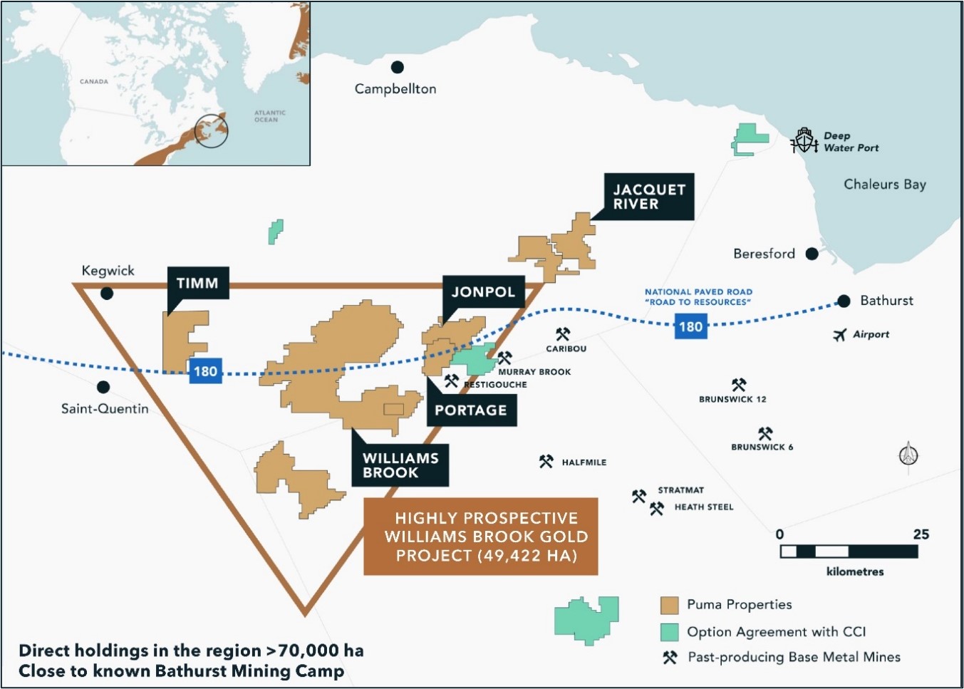 Puma's assets and landholdings in Northern New Brunswick
